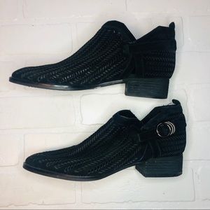 Vince Camuto Black Laser Cut Booties